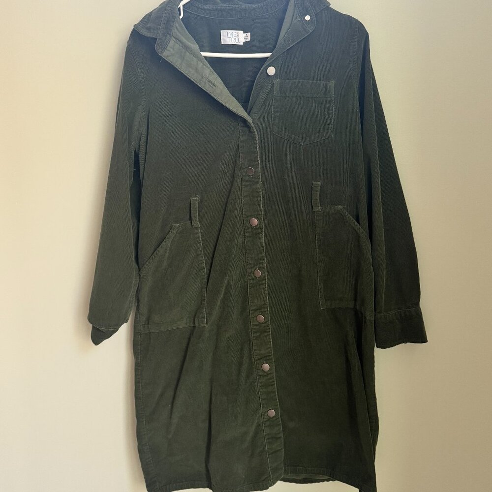 Size Small (4-6), Corduroy Green Dress w/ pockets
